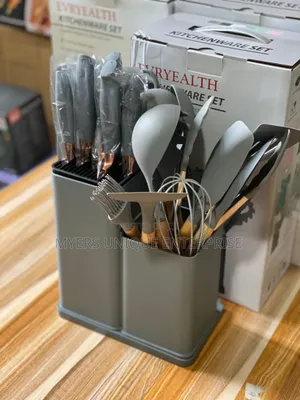 Long 19pcs Silicon Laddle With Chopping Board
