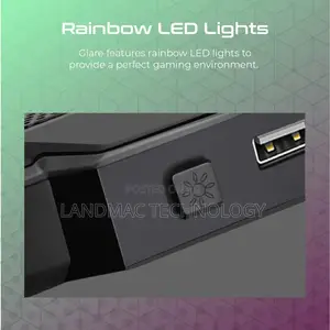 Vertux Quiet Cooling Laptop Stand With Rainbow LED Lights