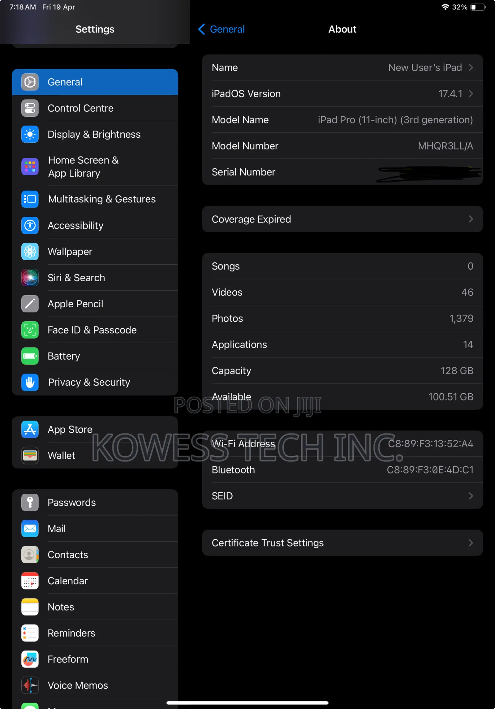 Apple iPad Pro 11 (2021) 128 GB Gray