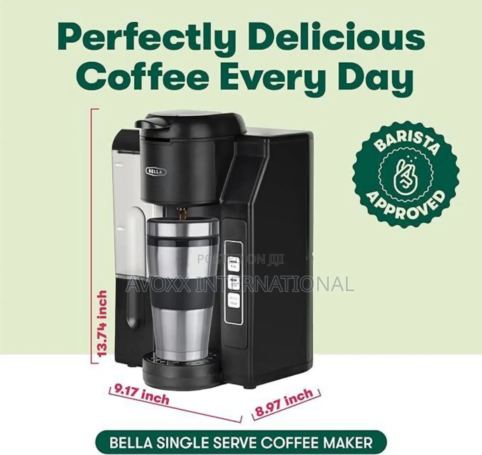 BELLA Single Serve Coffee Maker Dual Brew K-Cup TSK-1187R5B