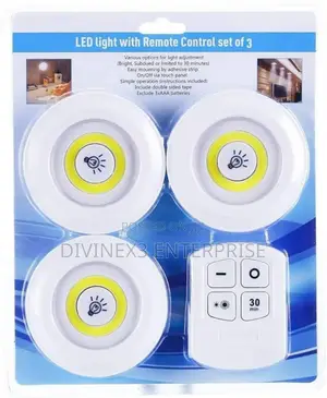 Led Light With Remote Control - Set Of 3