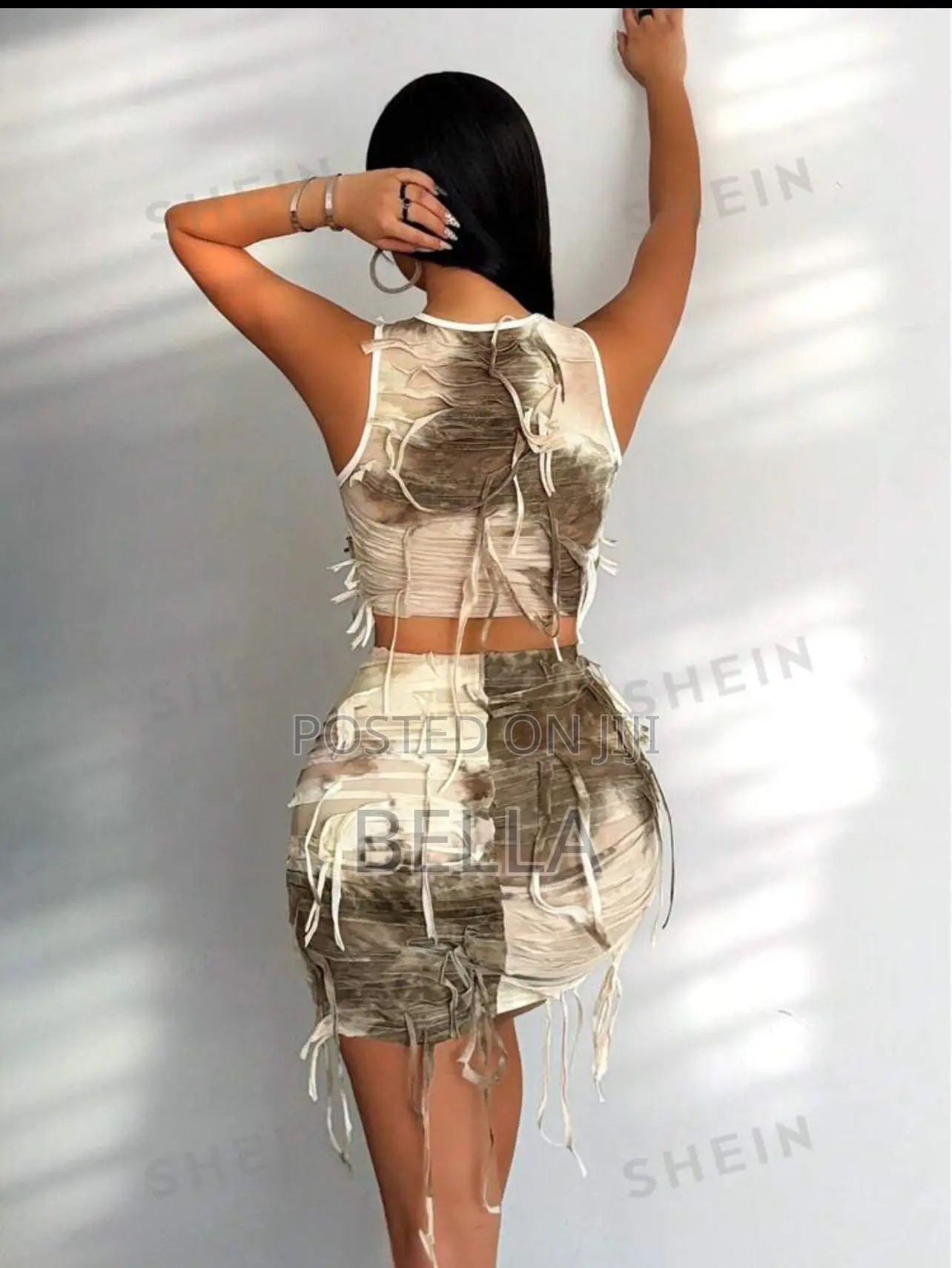 Foxxy Women Tie-Dye Ripped Slim Fit Skirts and Too