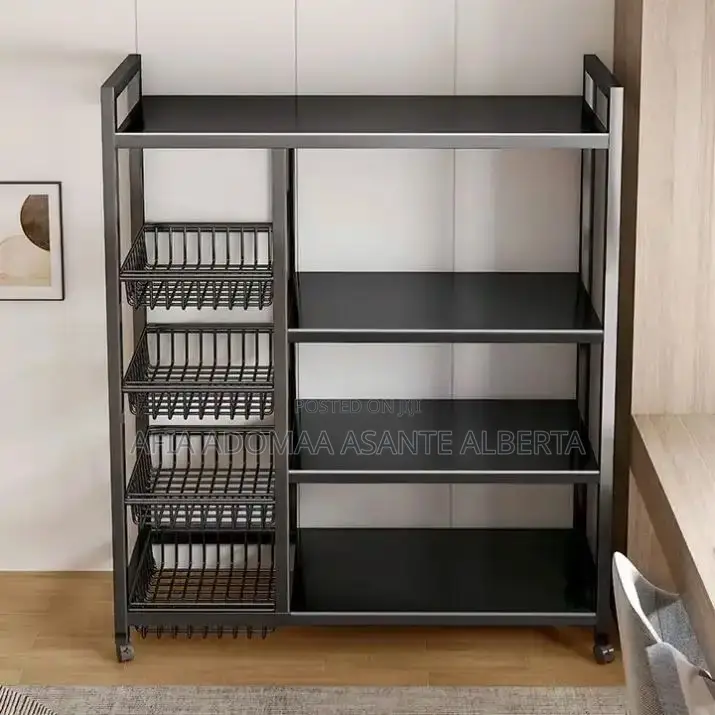 Sturdy Kitchen Rack With Basket- Big Size