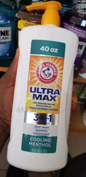Arm Hammer Ultra Max 3 in 1 Cool Menthol Body Wash, 1.18L