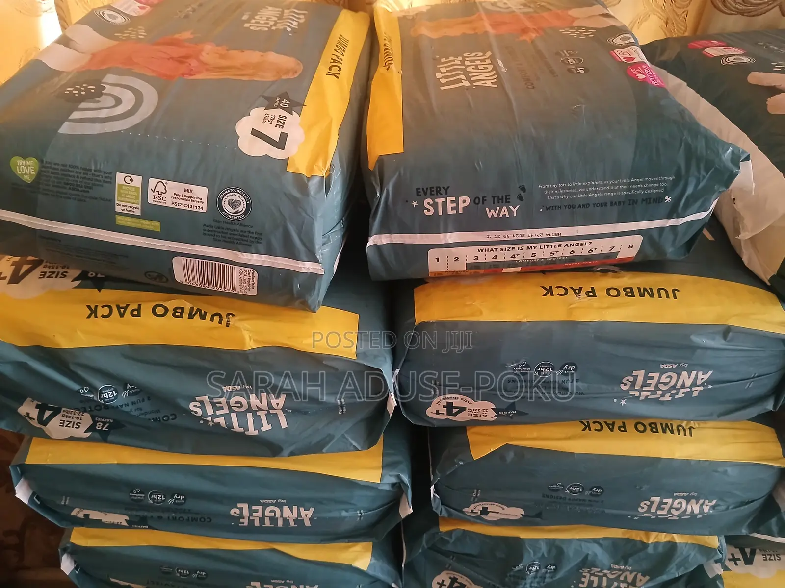 Asda Little Angels Diapers Size 1,2,3,4,4+,5,6,7