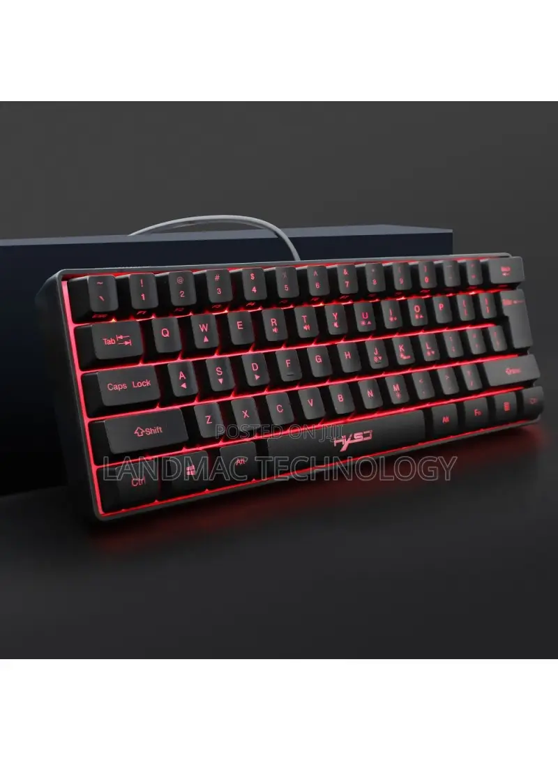 61 Keys USB Wired Gaming Keyboard With Colorful Backlight Fo