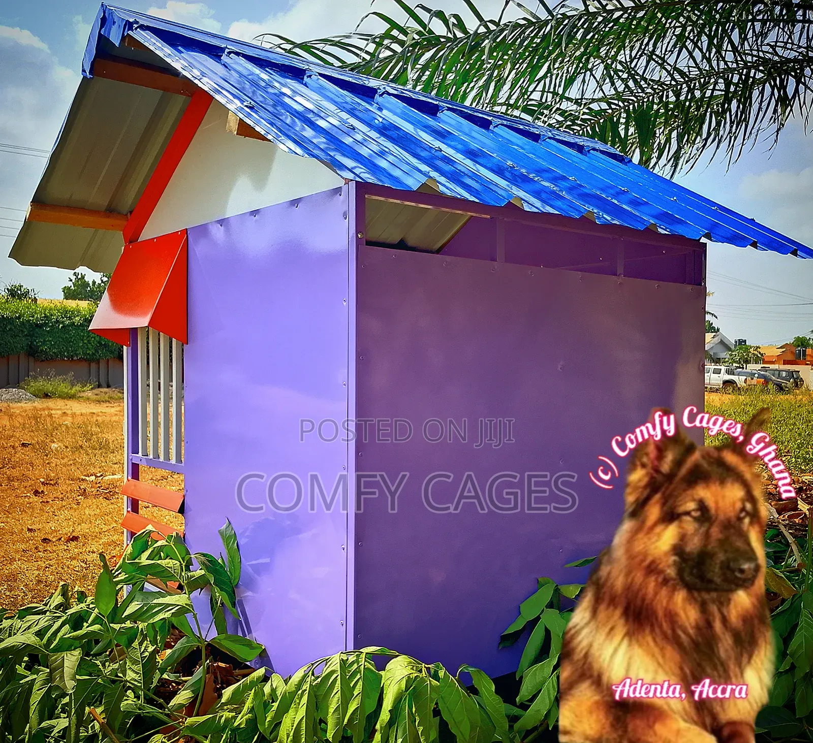 Large Rugged Galvanized Steel Comfy Security Dog Cage