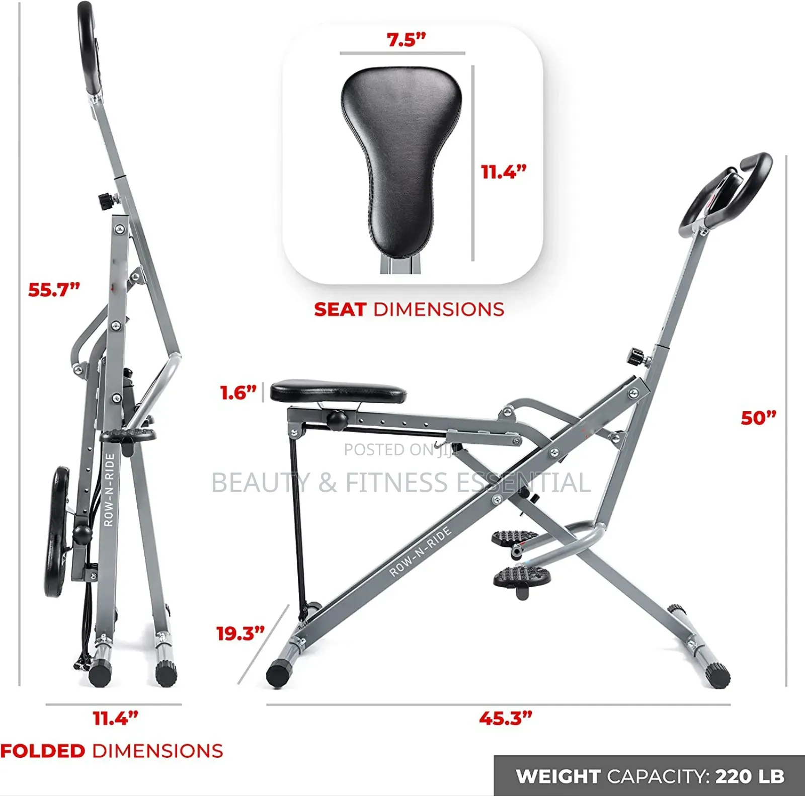 Squat Machine Fitness Upright Row-N-Ride Exerciser Fitness