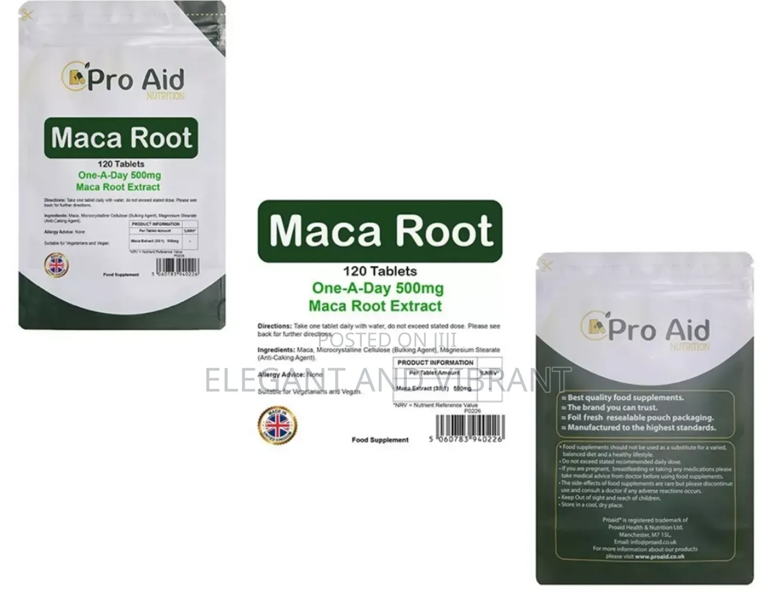 Maca Root 500mg High Strength Herbal Extract - 120 Tablets