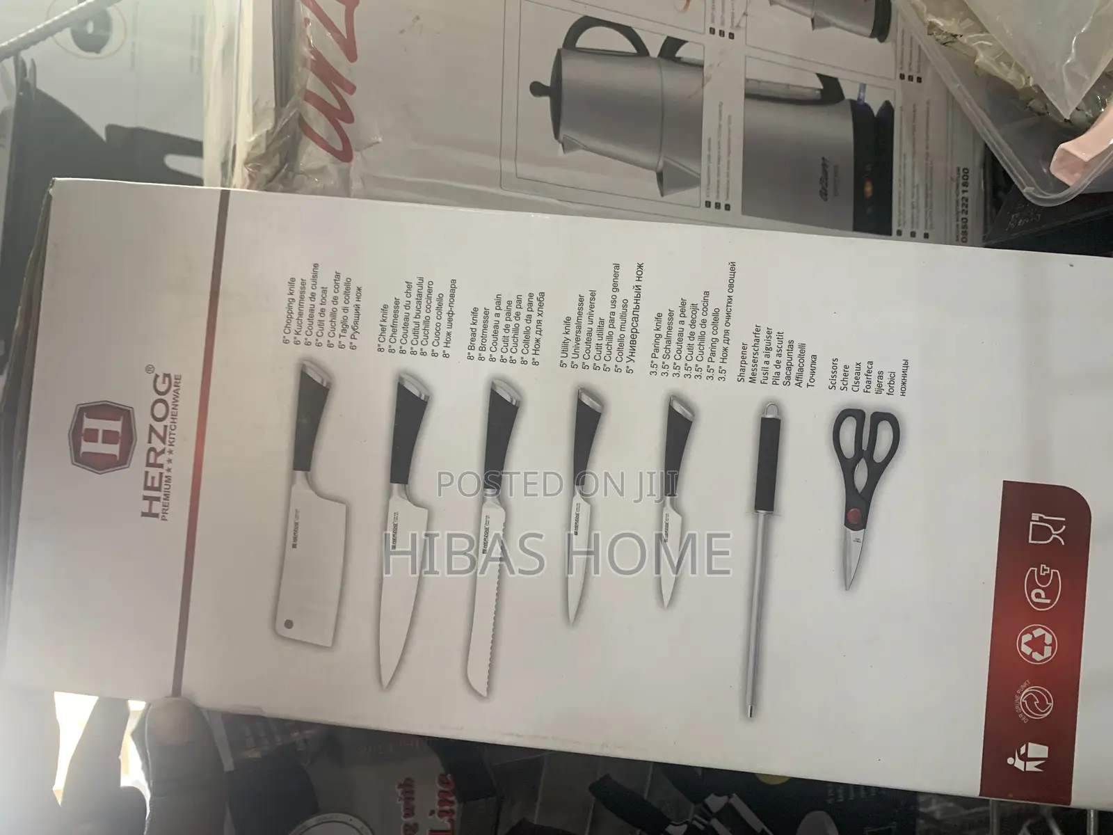 Herzog 8pcs Knife Set With Acrylic Stand Kitchenware