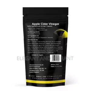Apple Cider Vinegar Caps 600mg - ACV Mother Weight Loss X 60
