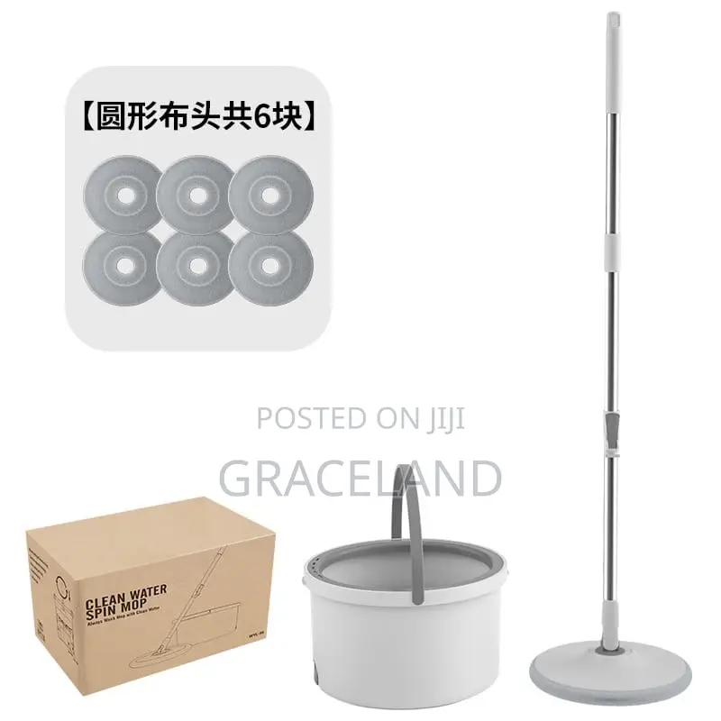 This Is Original Spinning Mop 6 Pieces in Package Mop Gray