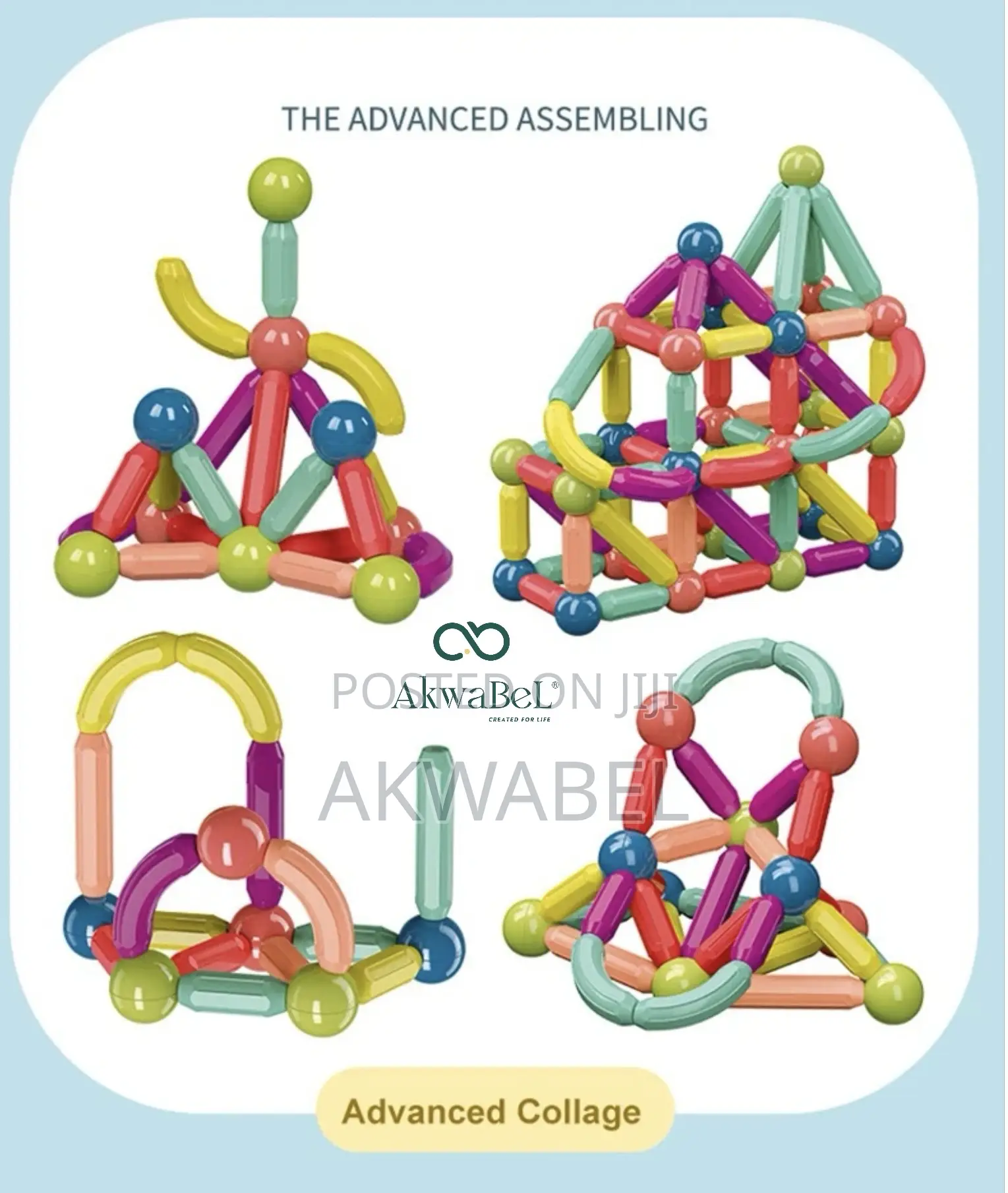 Kids Magnetic Building Toys (130pcs of Sticks and Balls)