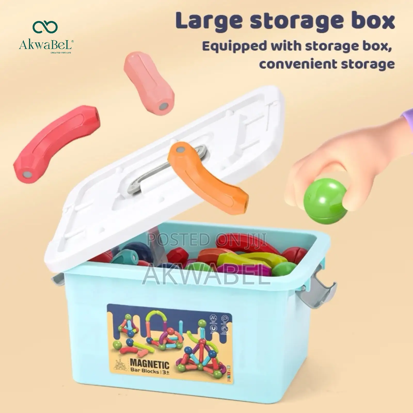 Kids Magnetic Building Toys (130pcs of Sticks and Balls)