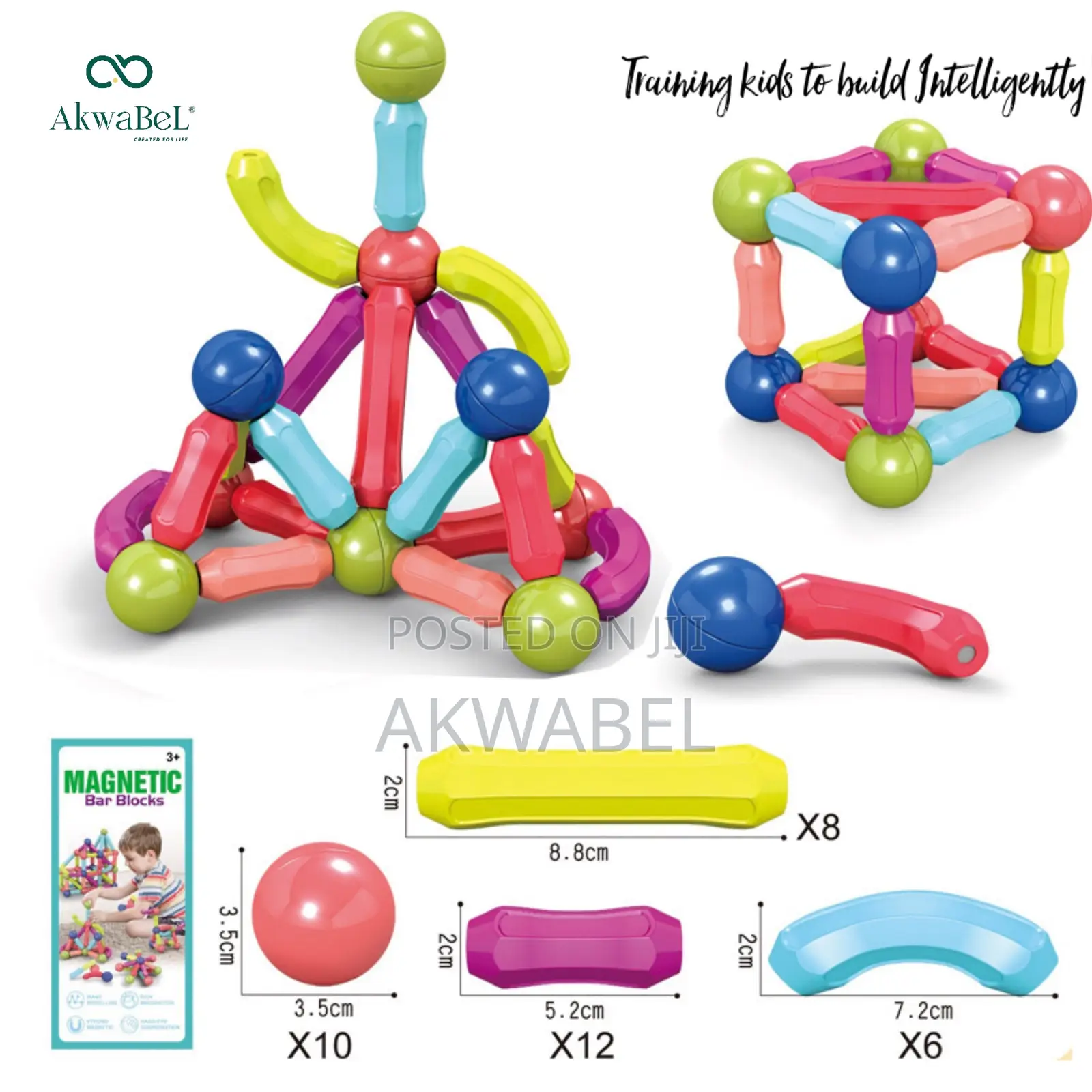 Kids Magnetic Building Toys (130pcs of Sticks and Balls)