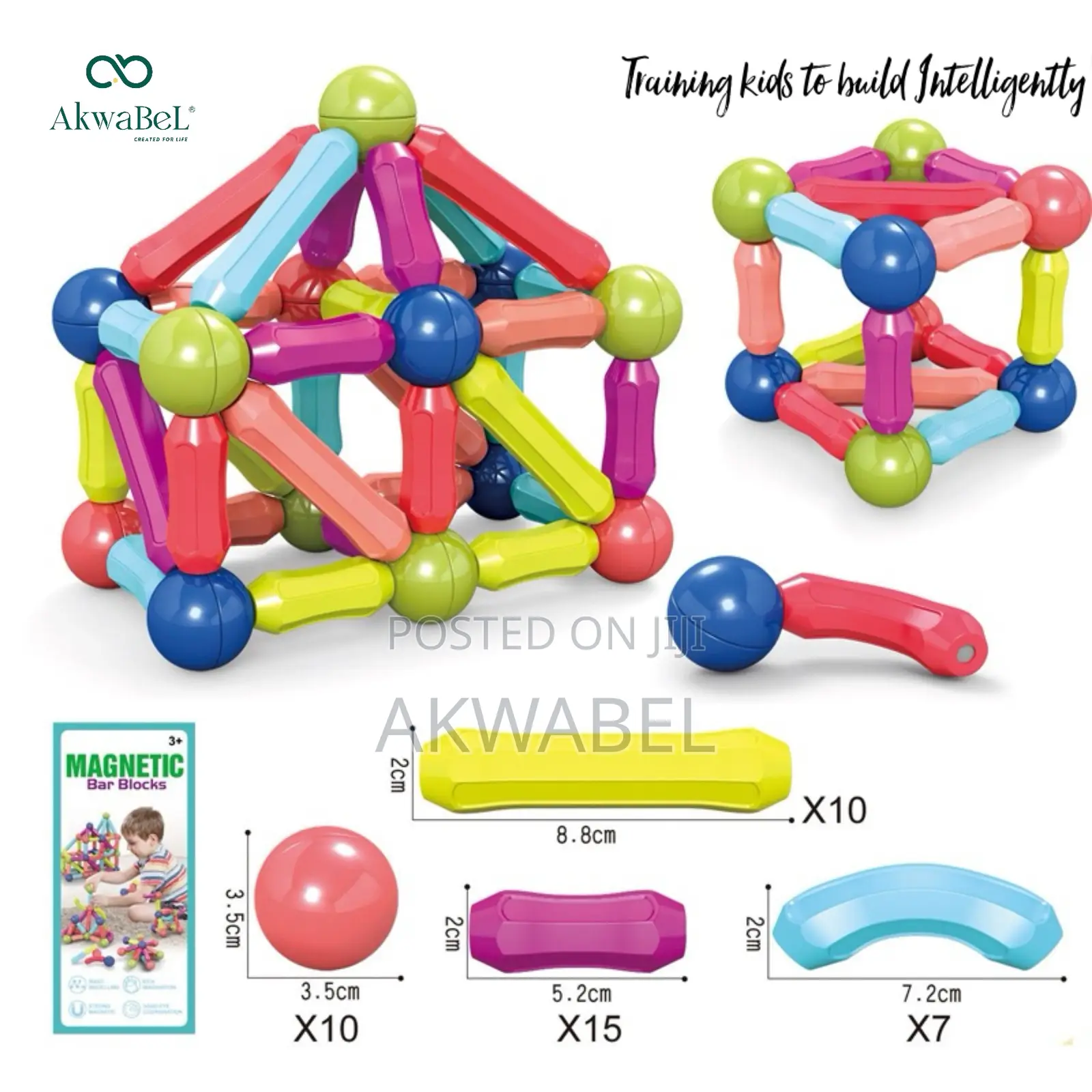 Kids Magnetic Building Toys (130pcs of Sticks and Balls)