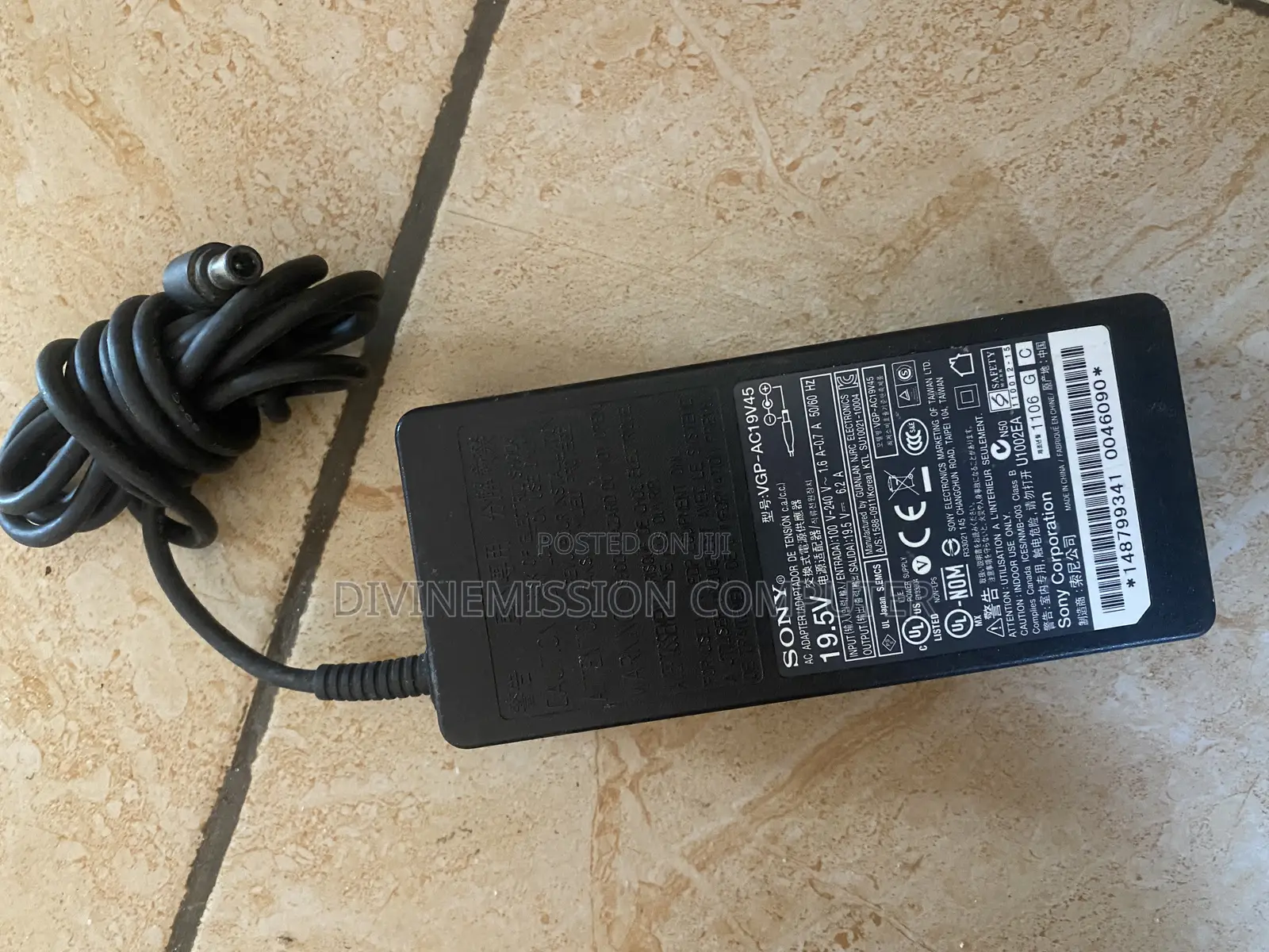 Sony Laptop/Tv Adapter 19.5v~6.2A (120w) Uk  Used Original