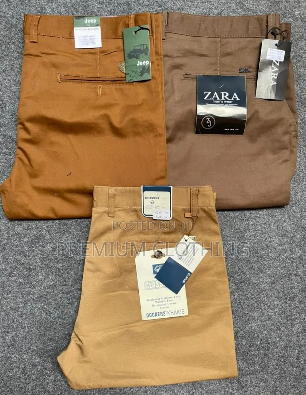 Dockers,Zara, And Jeep Khaki Trousers For Men