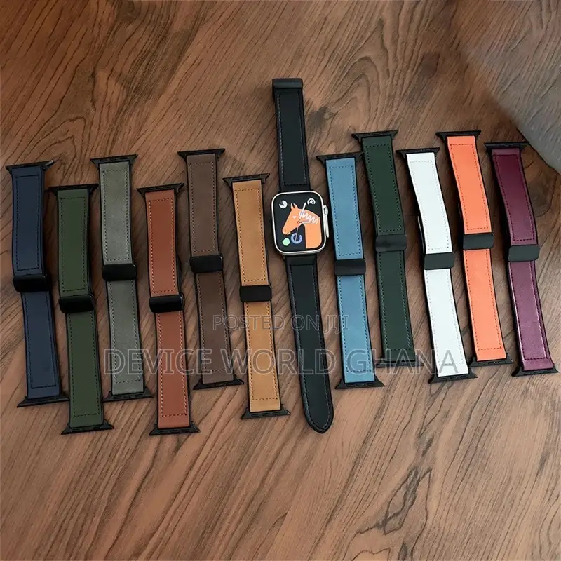 Sos Leather Magnetic Buckle Strap for Apple Watch Series 1-9