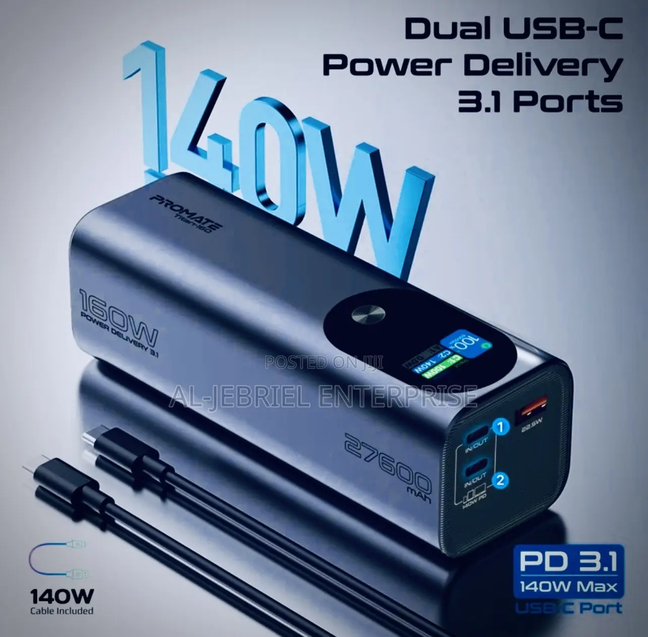 27600mah Lithium-Ion Battery Promate Titan 160 Powerbank