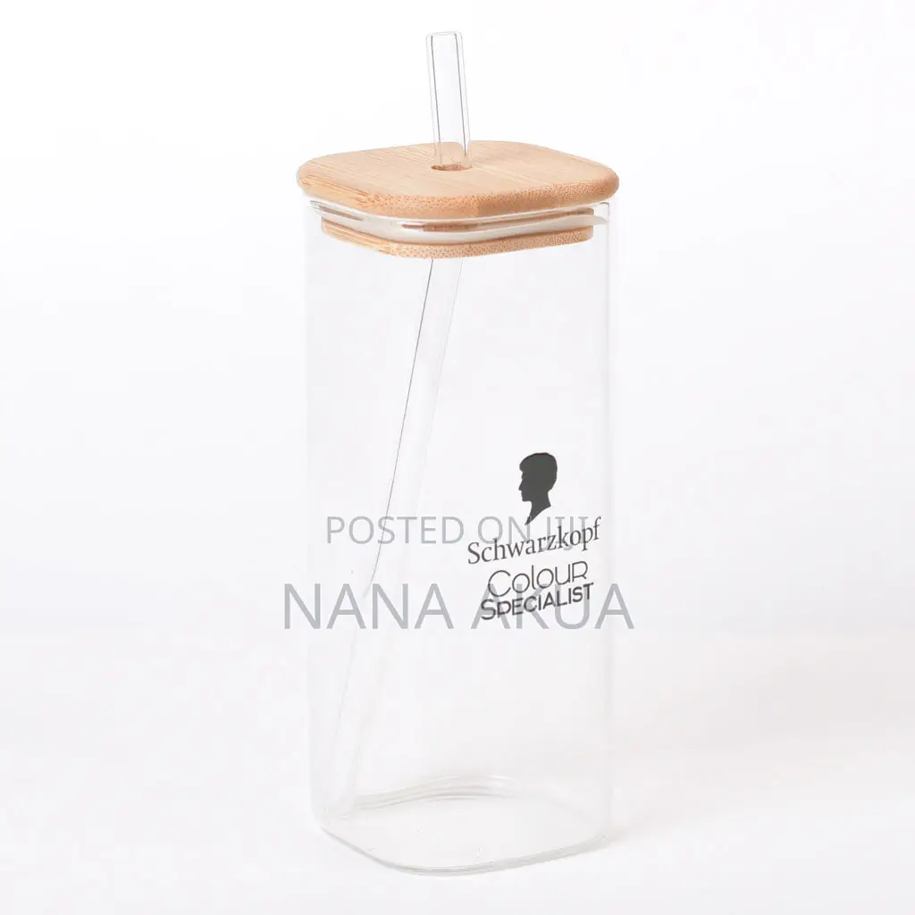 Customized Glass Mug With Wooden Lid