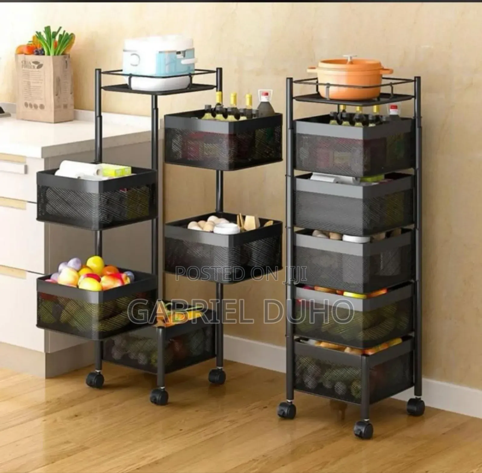 Rotatable Fruits and Vegetables Storage Basket