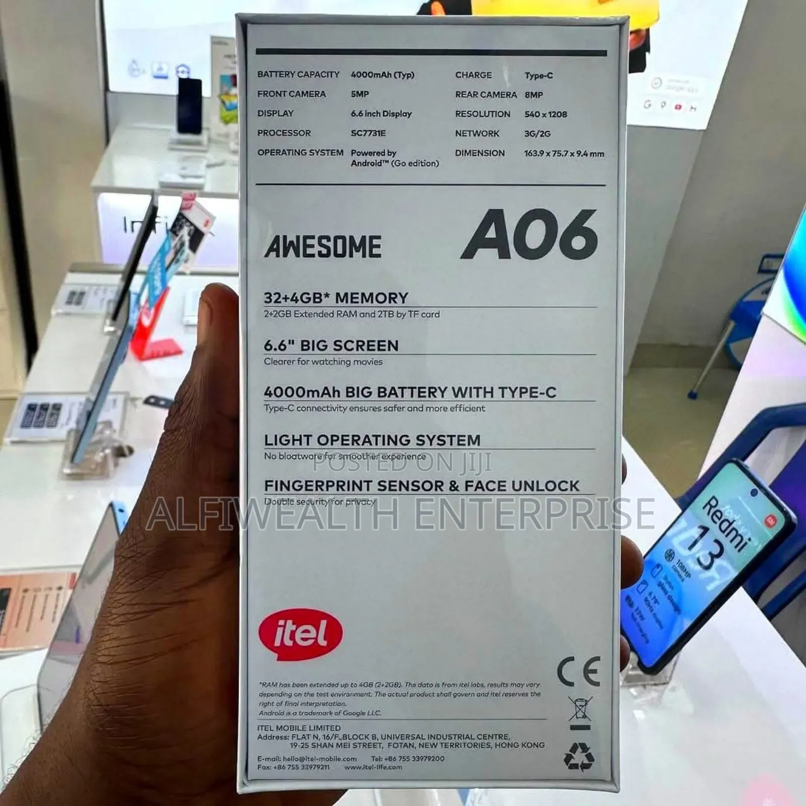 New Itel A06 32 GB Black