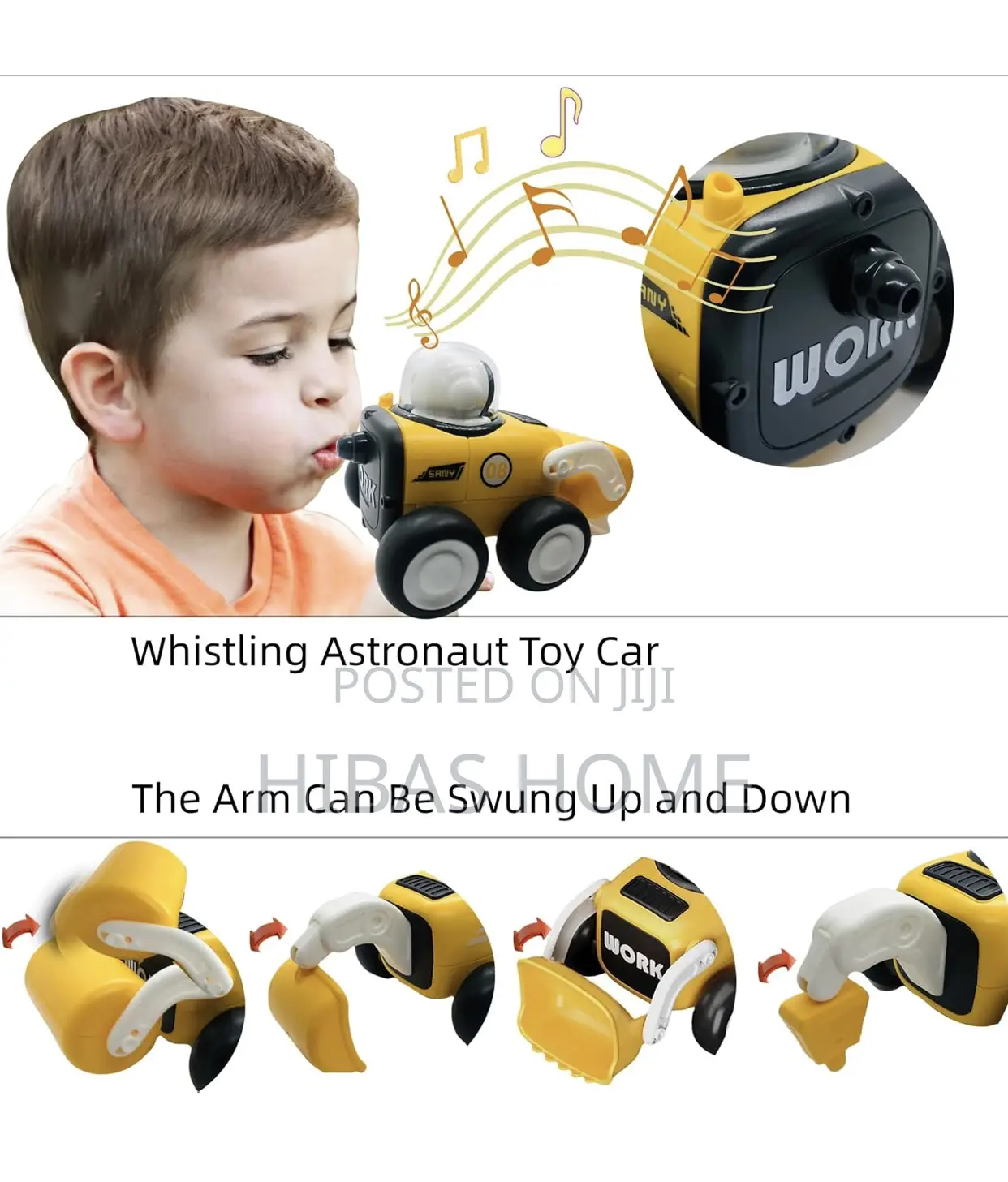 Whistle Press Car Astronaut Toy Push Car