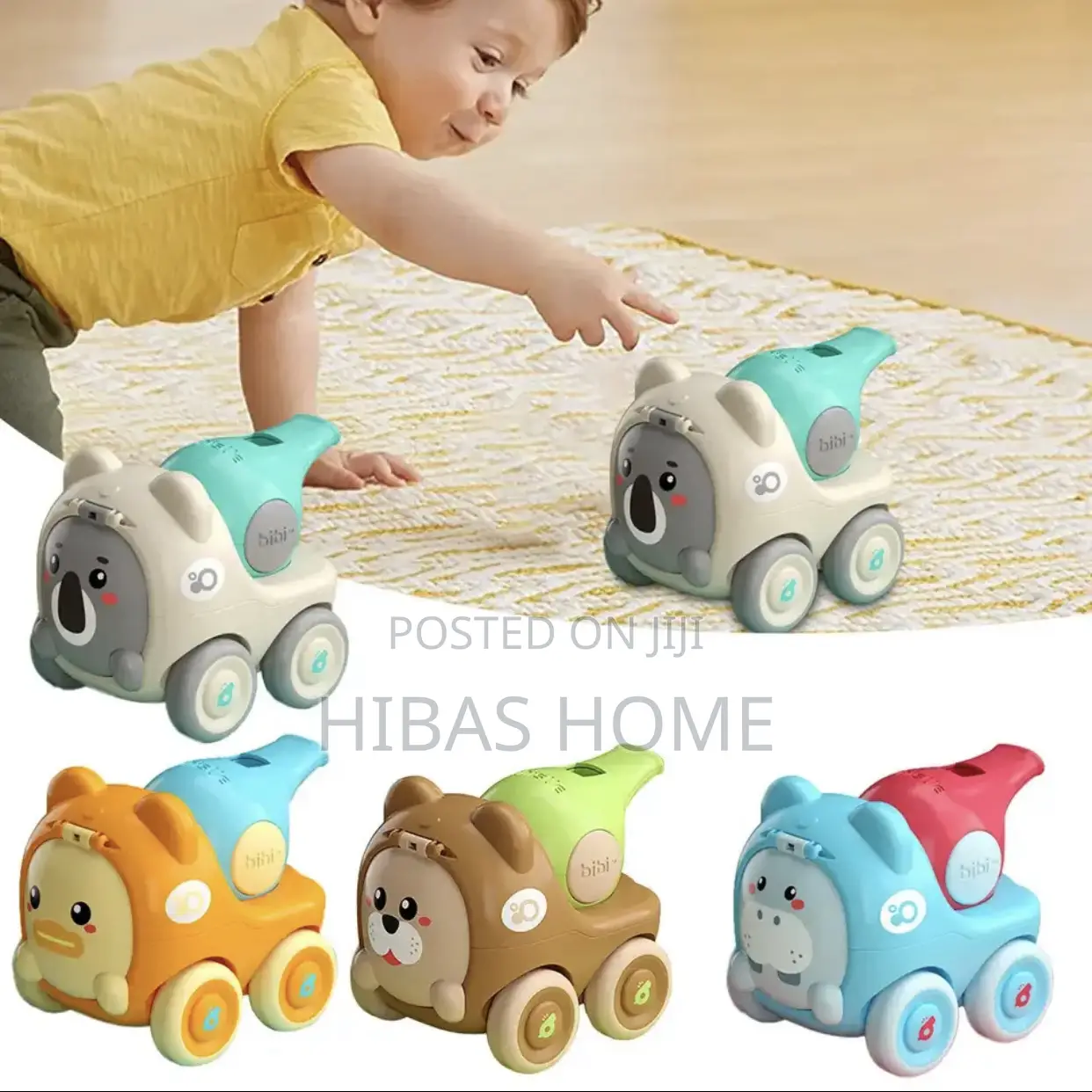 Whistle Inertia Car 4pcs Push Go Toy Car