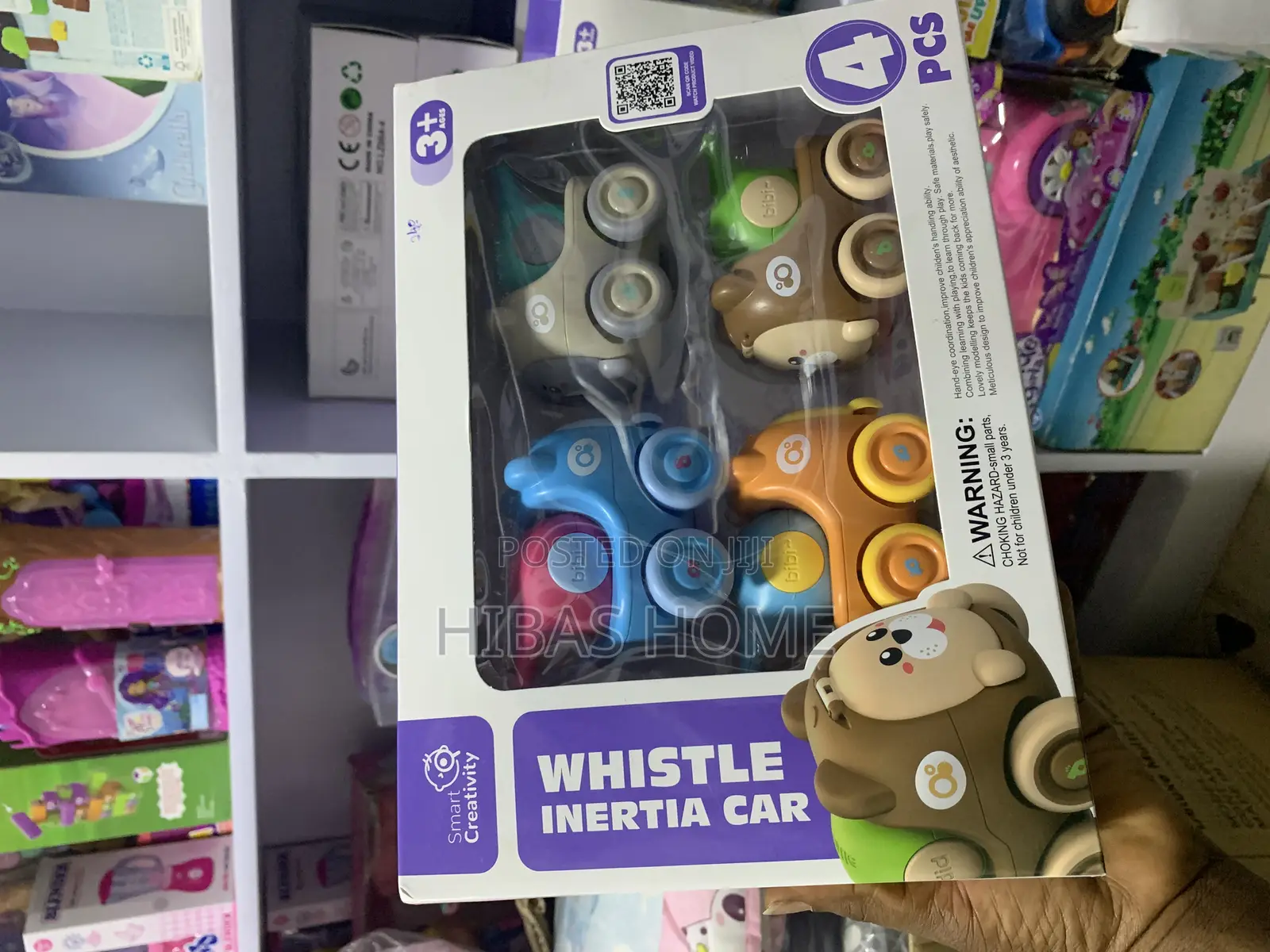 Whistle Inertia Car 4pcs Push Go Toy Car