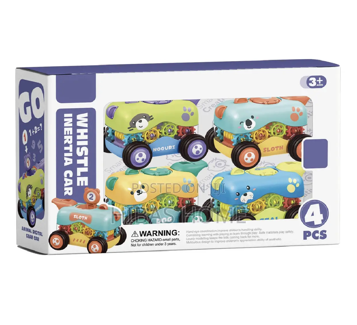 Whistle Inertia Car Animal Push Go Car Big Six