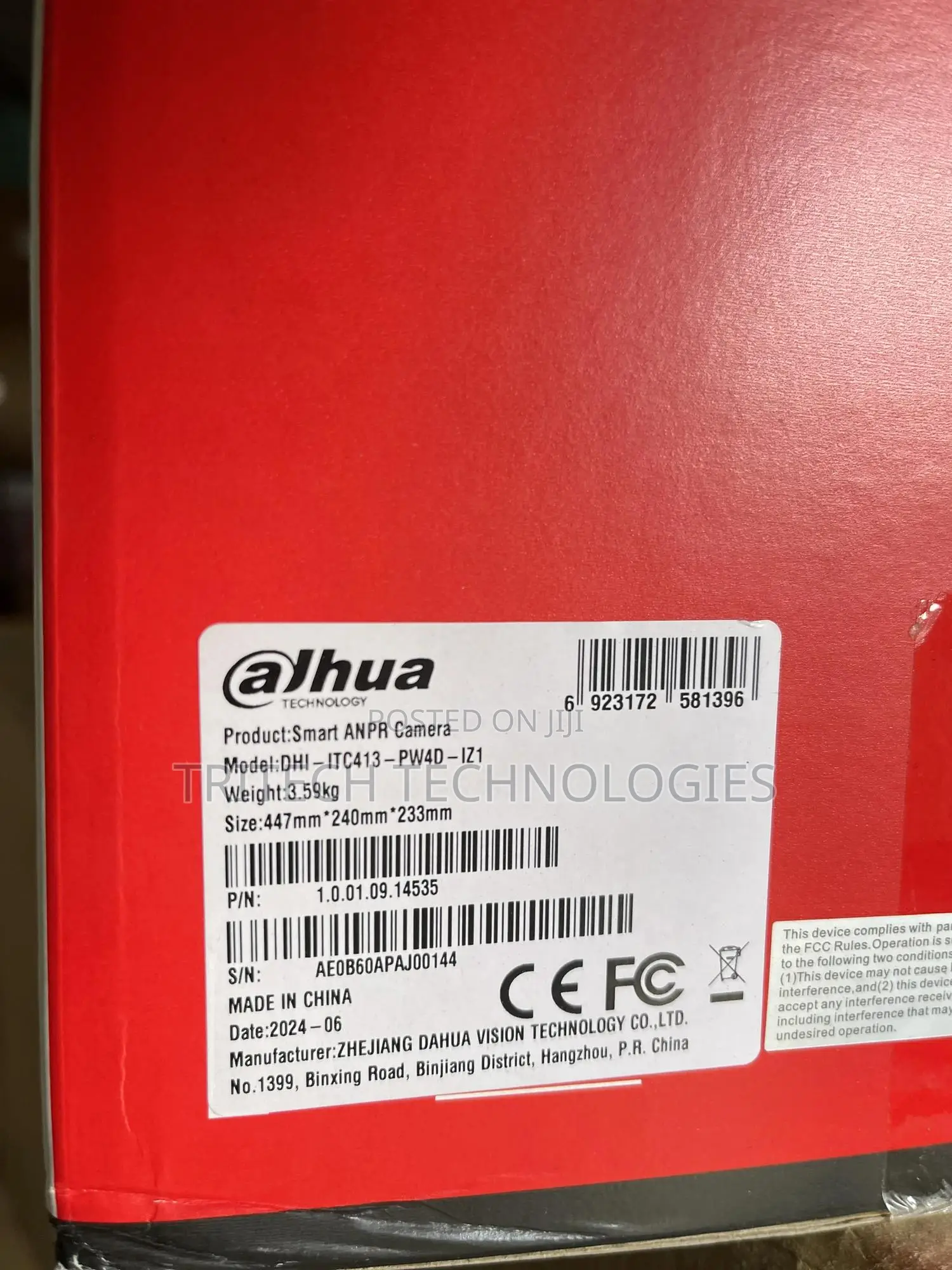 Dahua Access Anpr Camera Itc413-Pw4d (Plate Number Camera)
