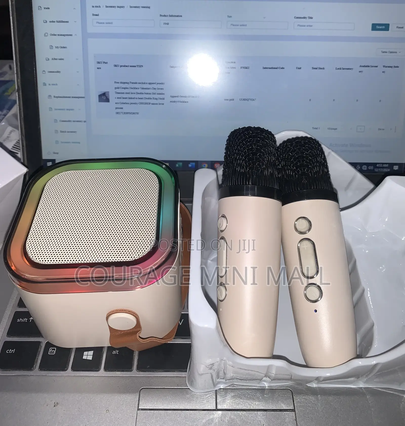2 Microphone With Mini Portable Karaoke Speaker