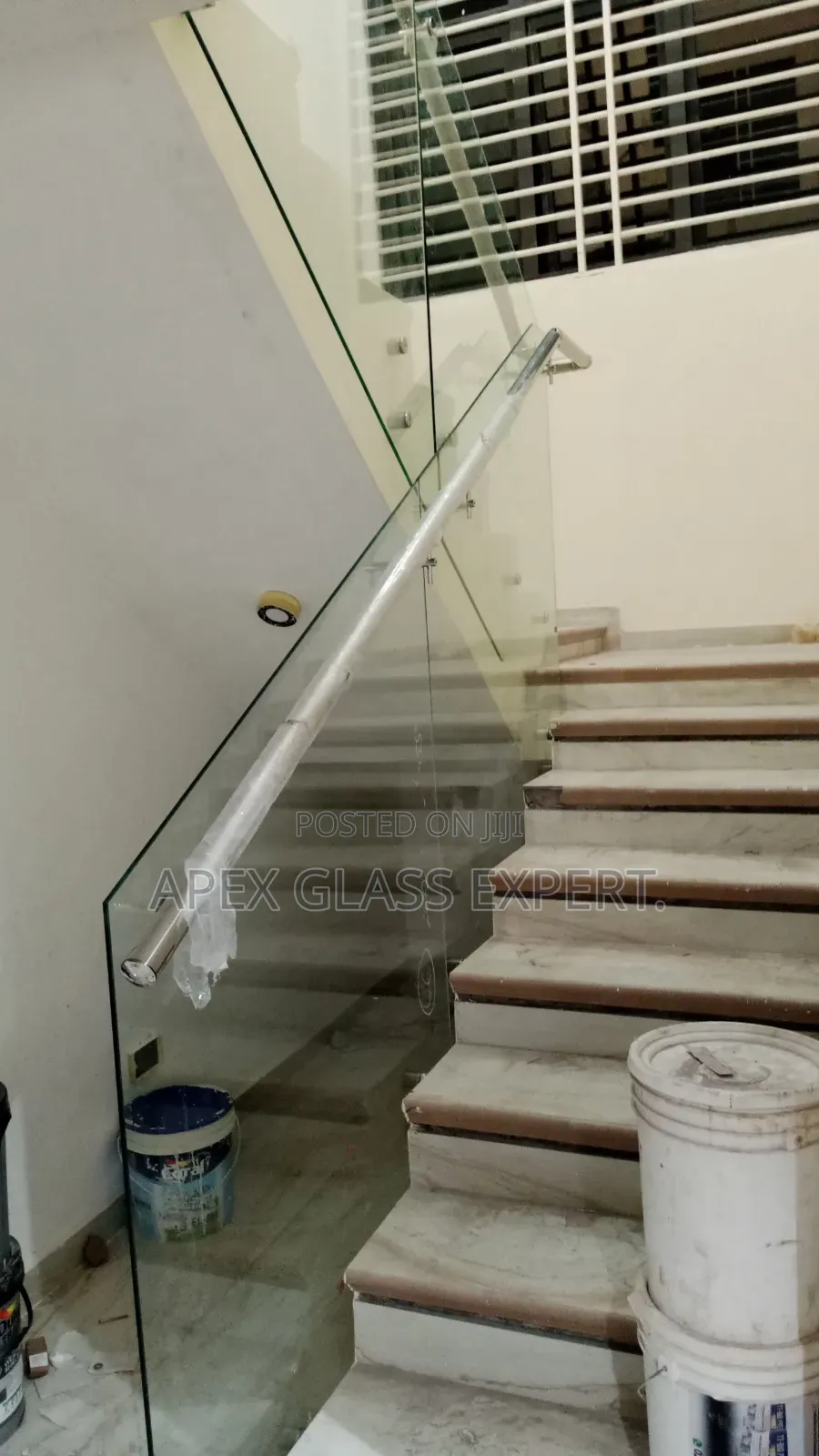 Bolted Staircase Balustrade With Railing Support System.