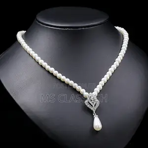 Crystal Imitation Pearl Wedding Necklace Earring Bridal Eleg