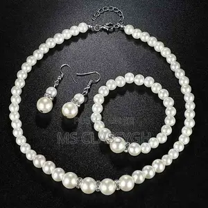 Pearl Jewelry Set Simulated Pearl Double Layer Luxury Earrin