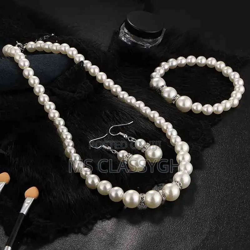 Pearl Jewelry Set Simulated Pearl Double Layer Luxury Earrin