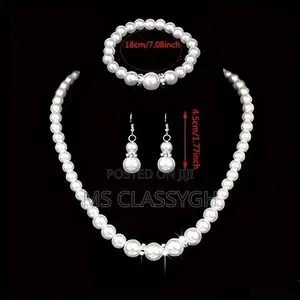 Pearl Jewelry Set Simulated Pearl Double Layer Luxury Earrin