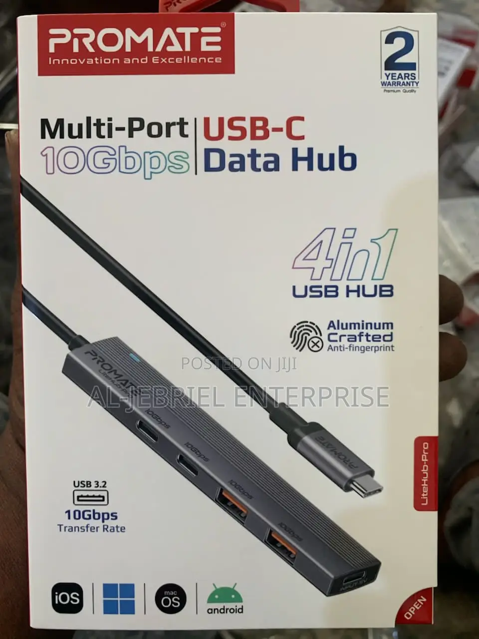Promate Lite-Hub PRO Aluminum Crafted Multiport Usb-C Hub