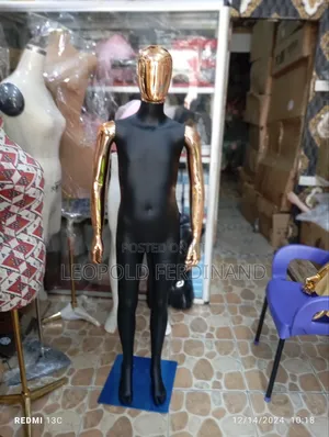 Adolescent Black Rose Gold Head and Hands Mannequins