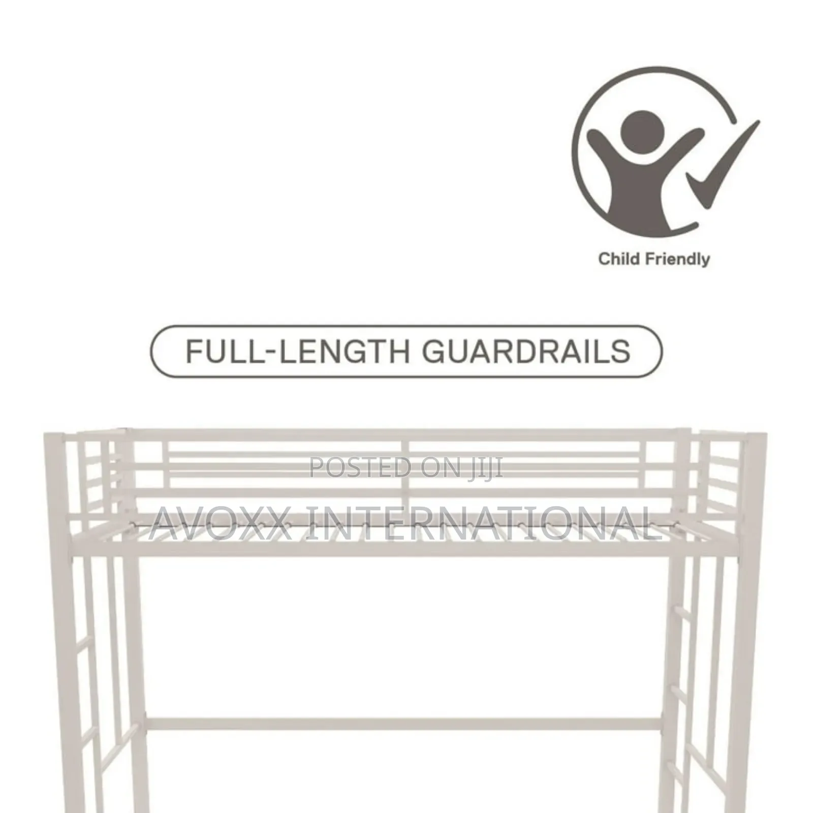 DHP Twin Metal Loft Bed, Off White/ 5410496WE