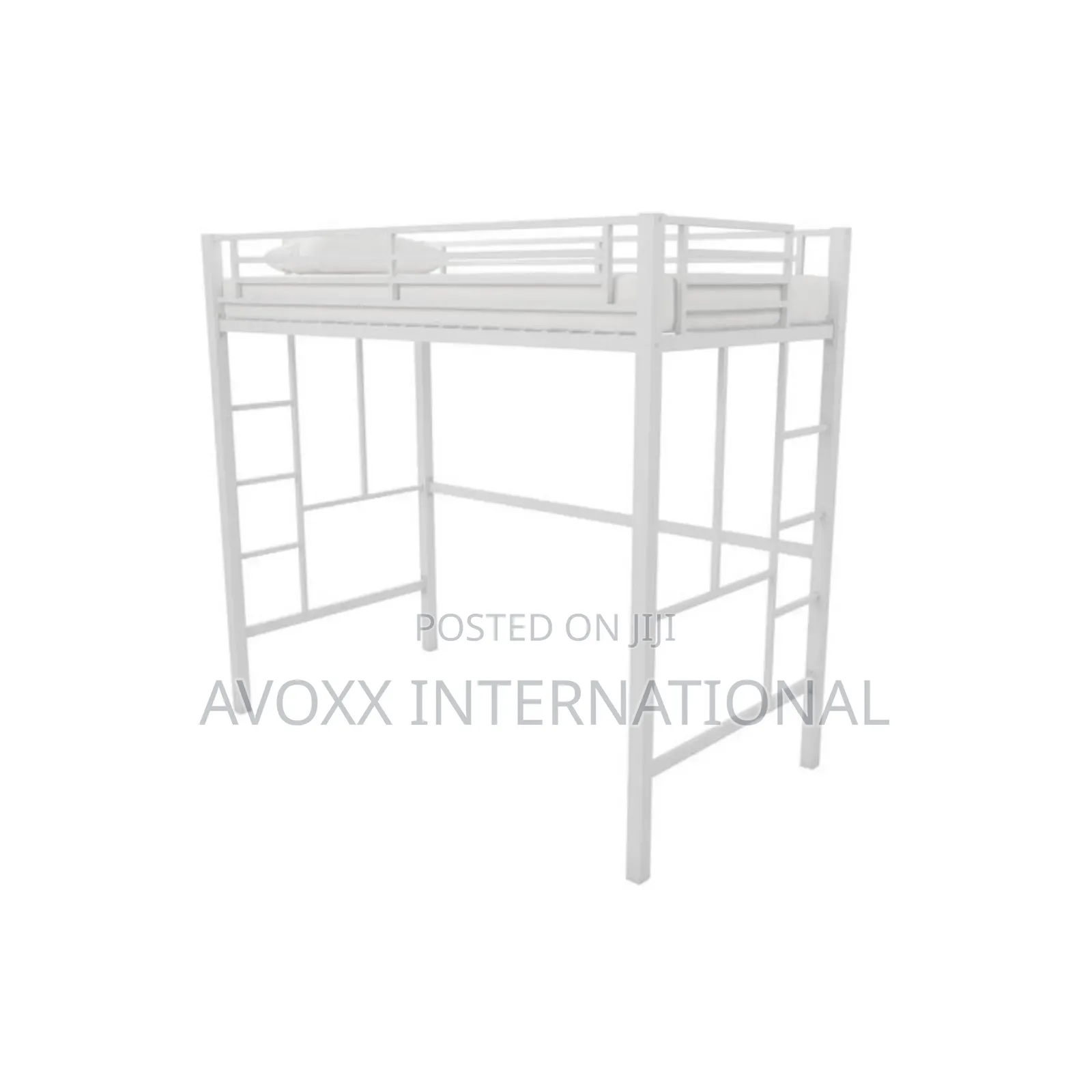 DHP Twin Metal Loft Bed, Off White/ 5410496WE