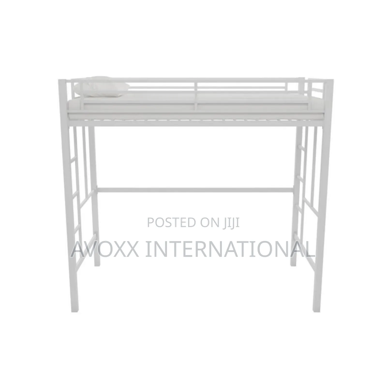 DHP Twin Metal Loft Bed, Off White/ 5410496WE