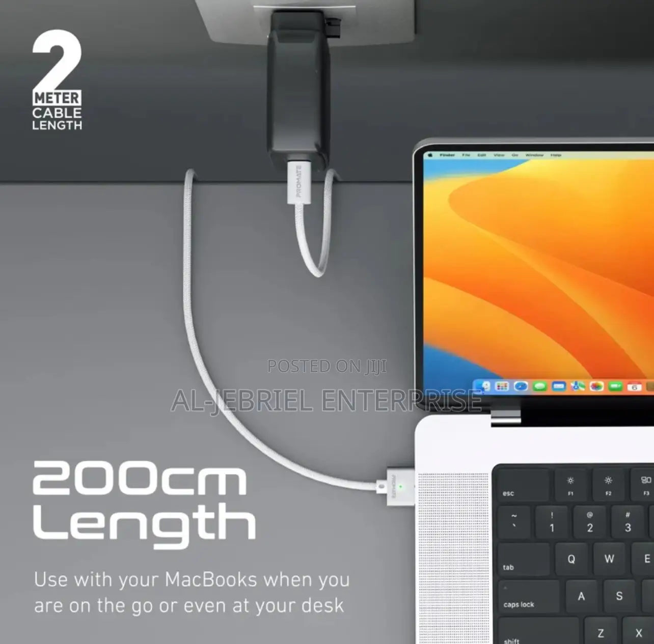 High Tensile Strength Promate 140W Usb-C to Magsafe Charger