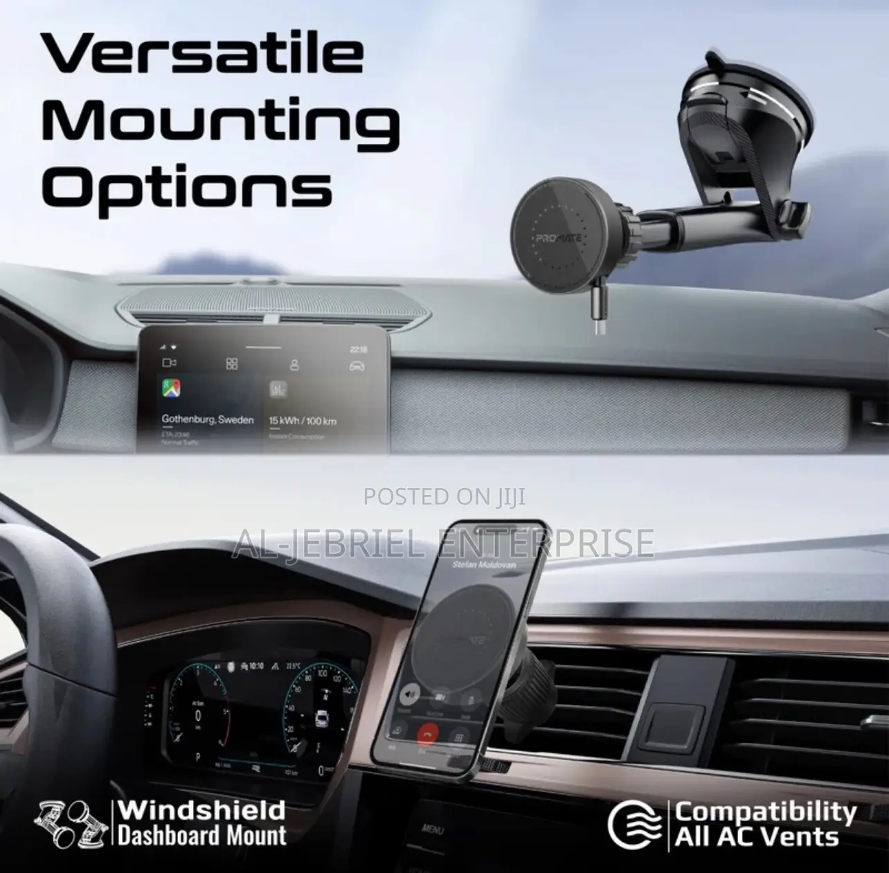 Promate Magdrive-R 2-in-1 Car Wireless Charging KIT