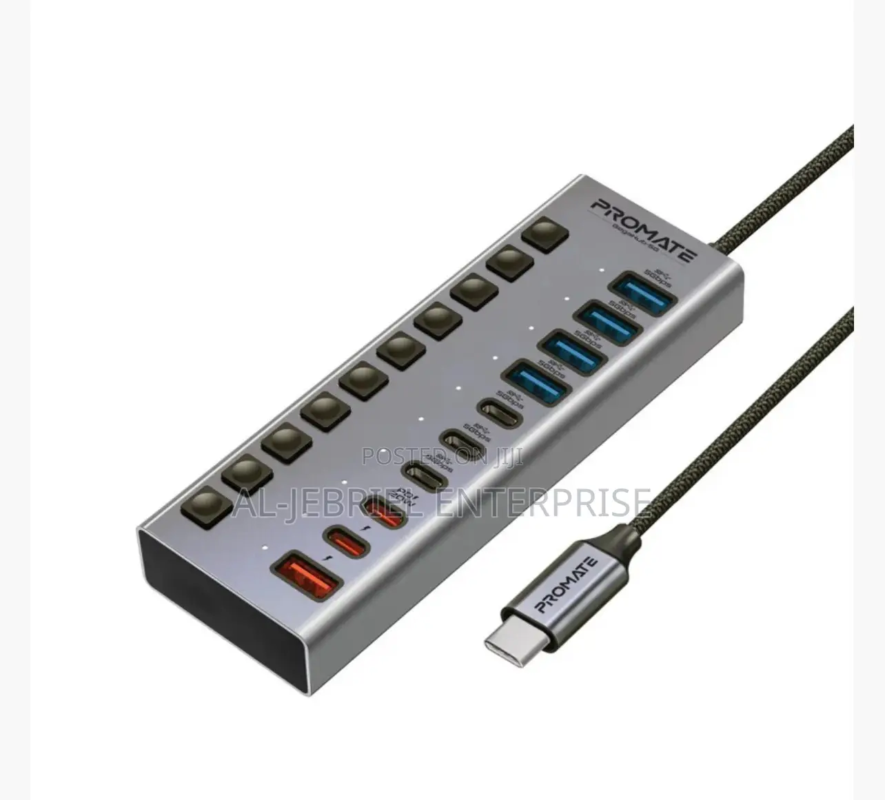 Compact Design Promate Multiport Data and Charge Usb-C Hub