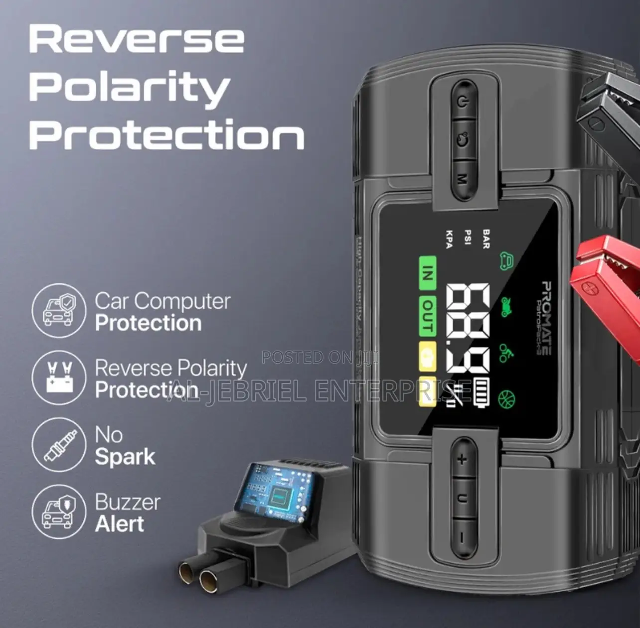 POWERFUL 1200A Promate Patrolpack-3 Jump Starter+Powerbank
