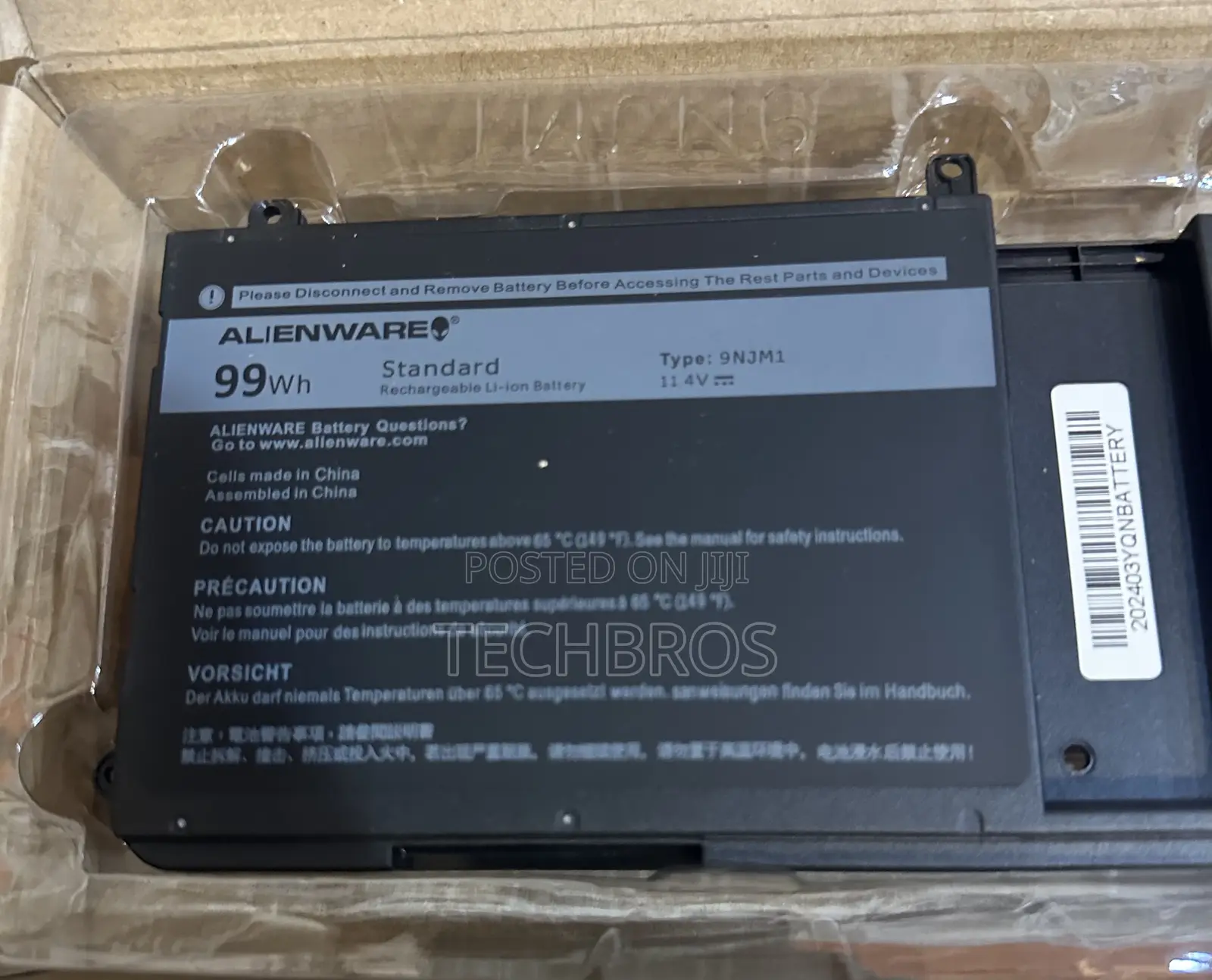 Alienware 15 R4 Battery 9njm1 01D82 Mg2yh 0546ff 0hf250