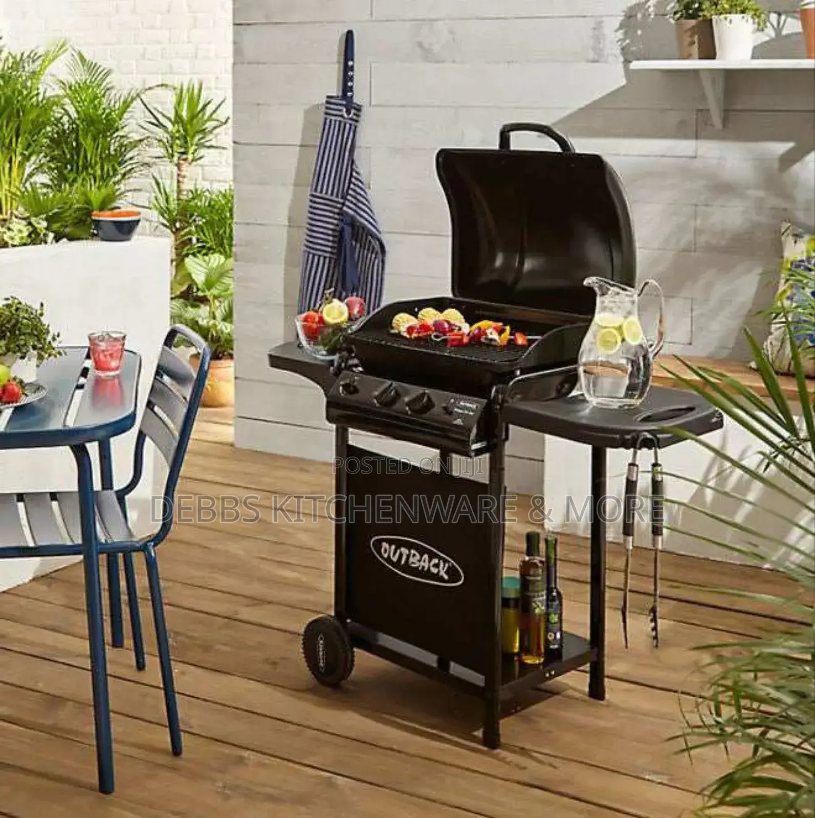 2 Burner Gas BBQ Grill With Side Stove