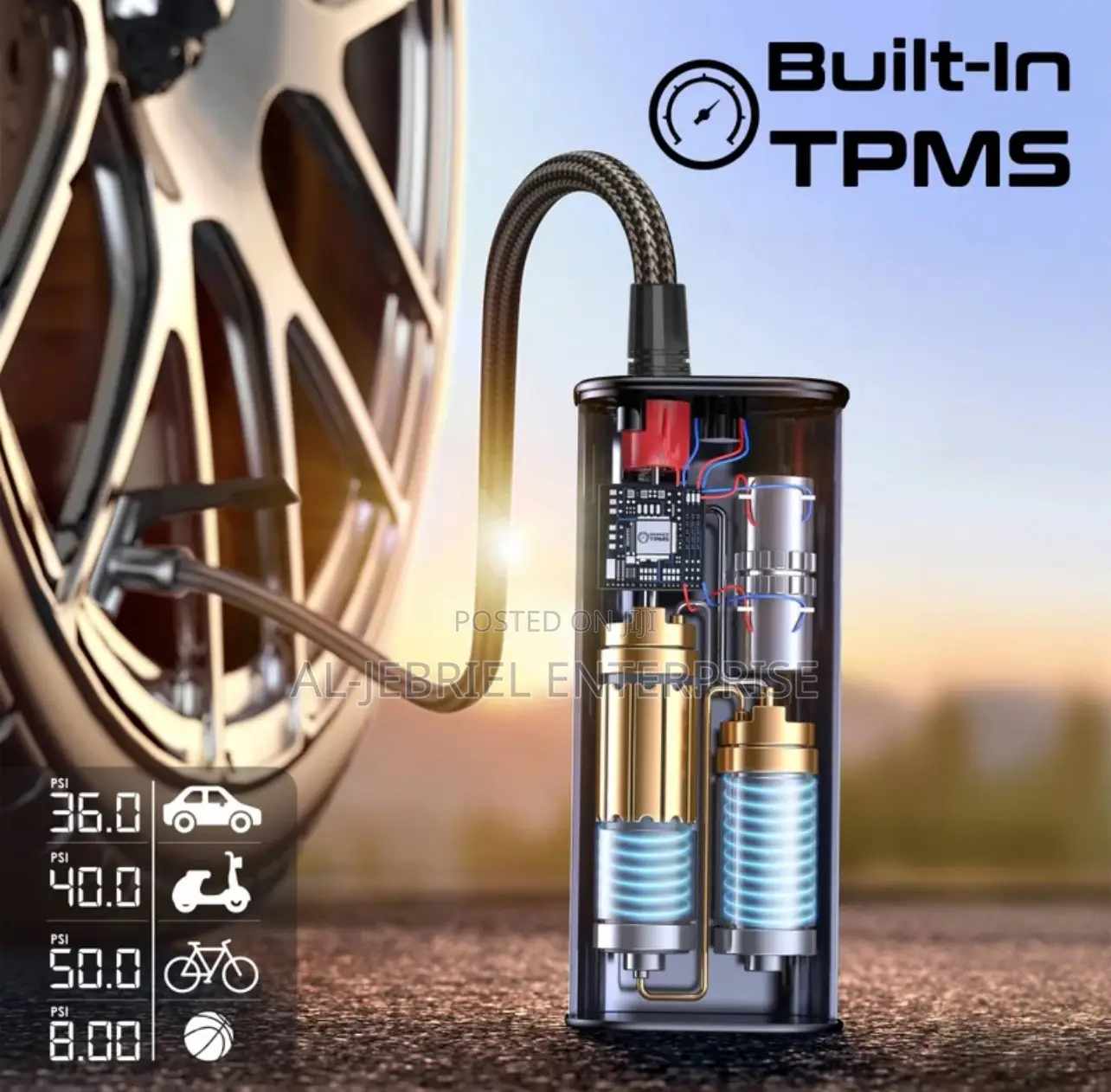Electronic Air Pump Promate Powerpump With 7500mah Powerbank